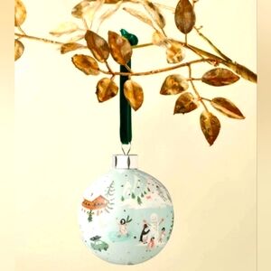 Rifle Paper Co Porcelain Christmas Tree Ornament "Penguin Village" New in Box